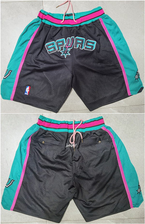 Men's San Antonio Spurs Black/Grey Shorts (Run Small)